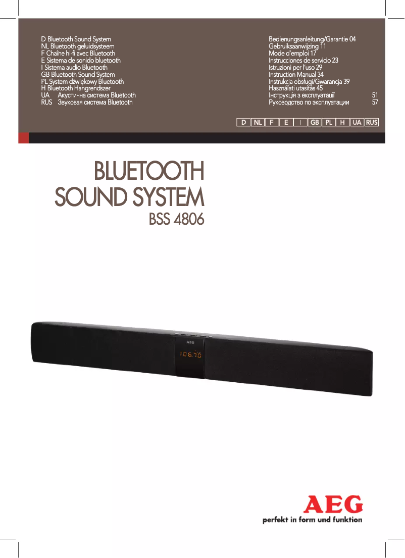Página 1 del manual Manual de usuario AEG BSS 4806