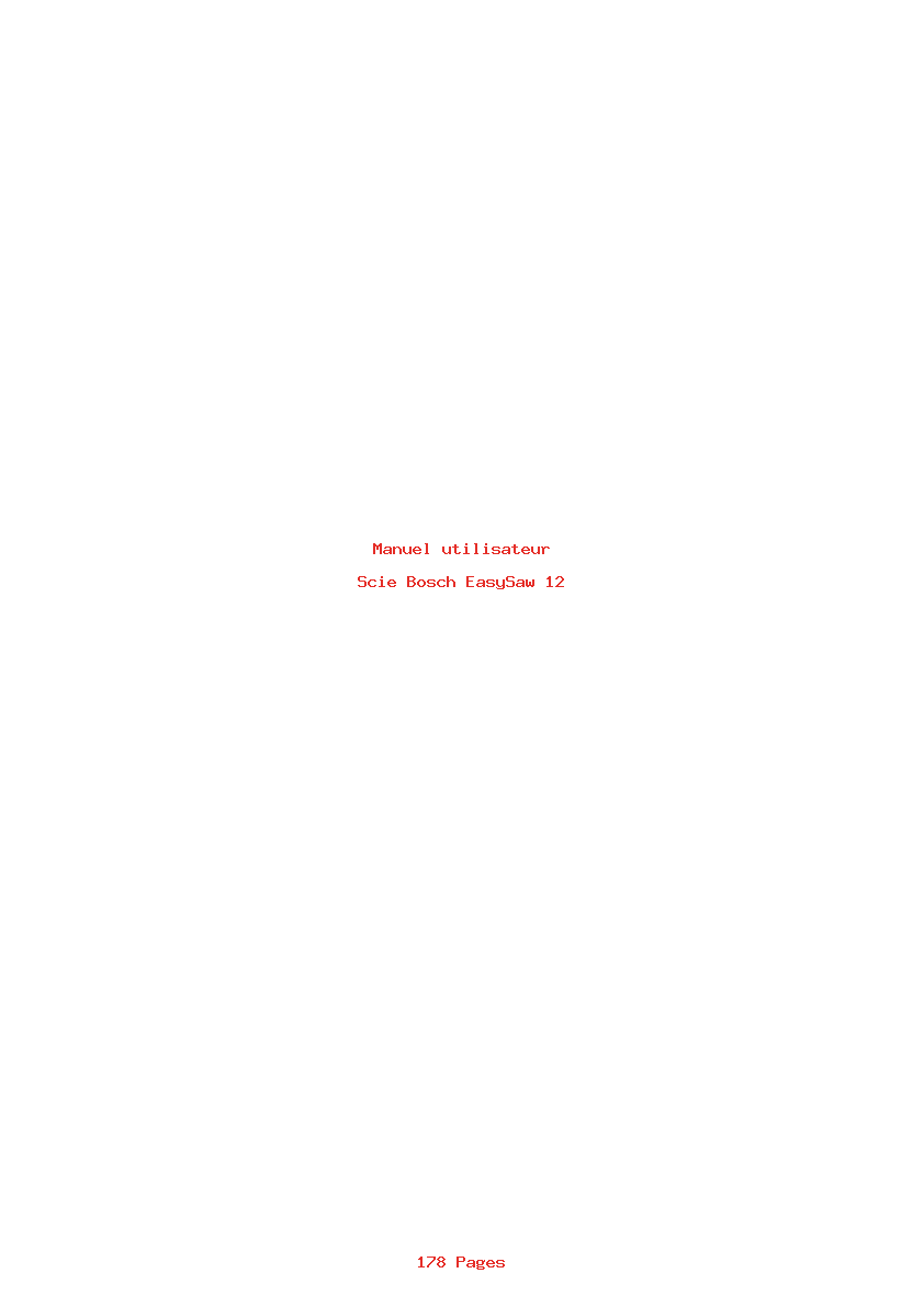 Page 1 de la notice Manuel utilisateur Bosch EasySaw 12