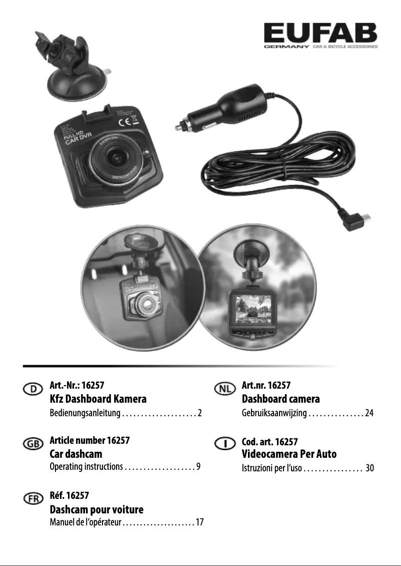 Page 1 de la notice Manuel utilisateur Eufab 16257