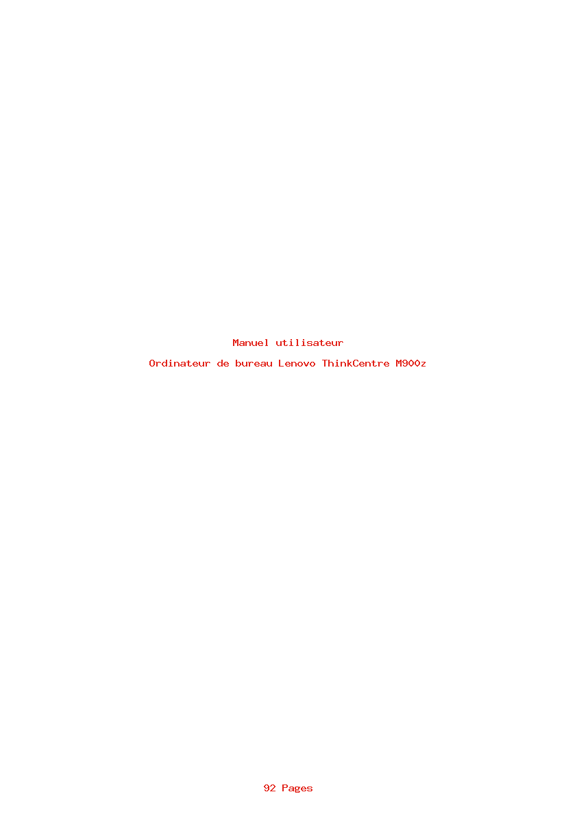Page 1 de la notice Manuel utilisateur Lenovo ThinkCentre M900z