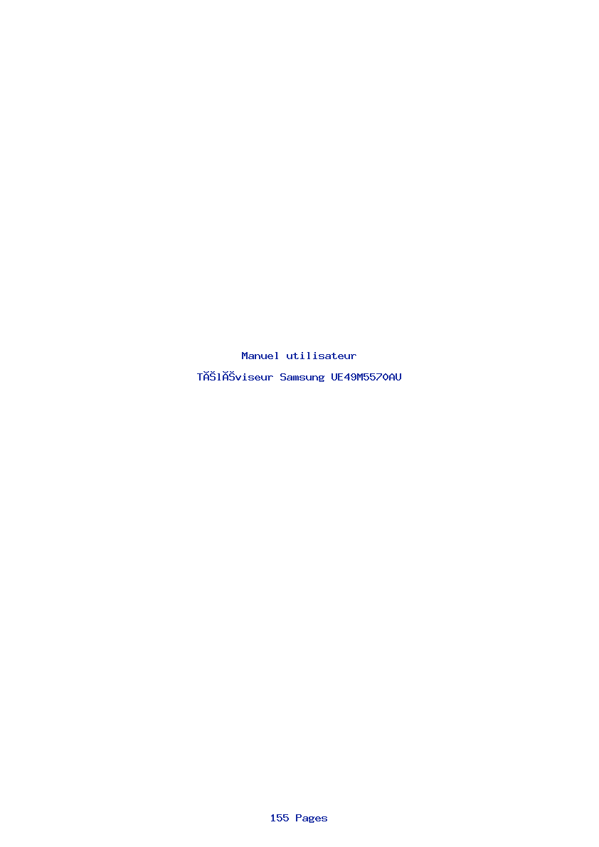 Page 1 de la notice Manuel utilisateur Samsung UE49M5570AU