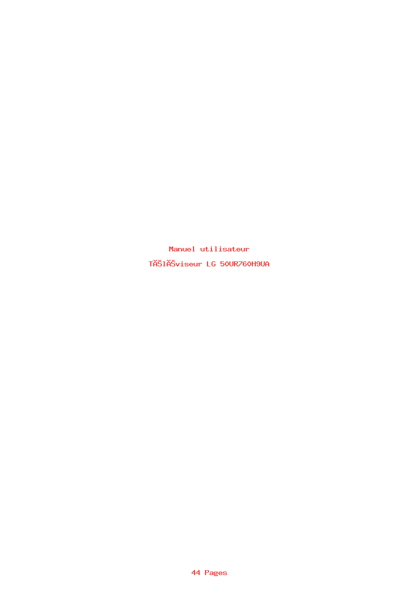 Page 1 de la notice Manuel utilisateur LG 50UR760H9UA