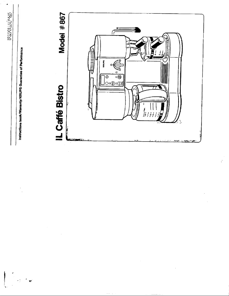 Page 1 de la notice Manuel utilisateur Krups 867 Bistro