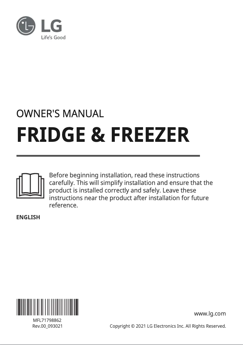 Page 1 of the manual User Manual LG GC-L257SLSL