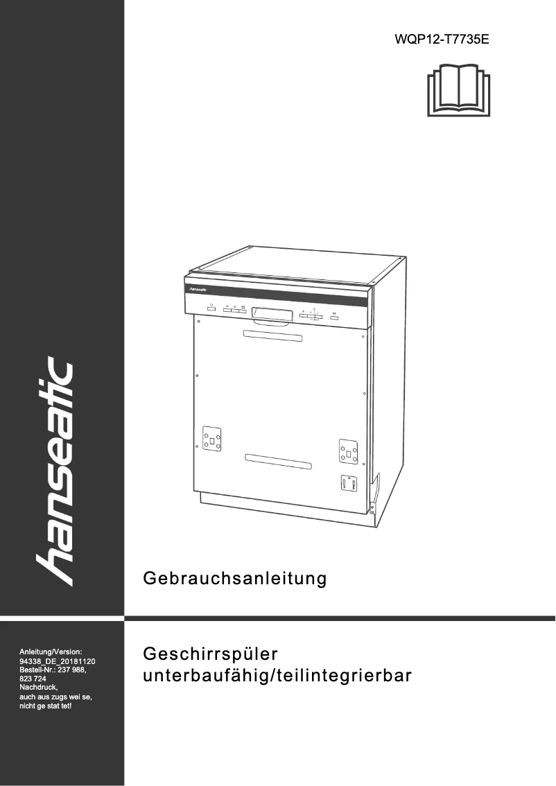 Page 1 de la notice Manuel utilisateur Hanseatic WQP12-T7735E