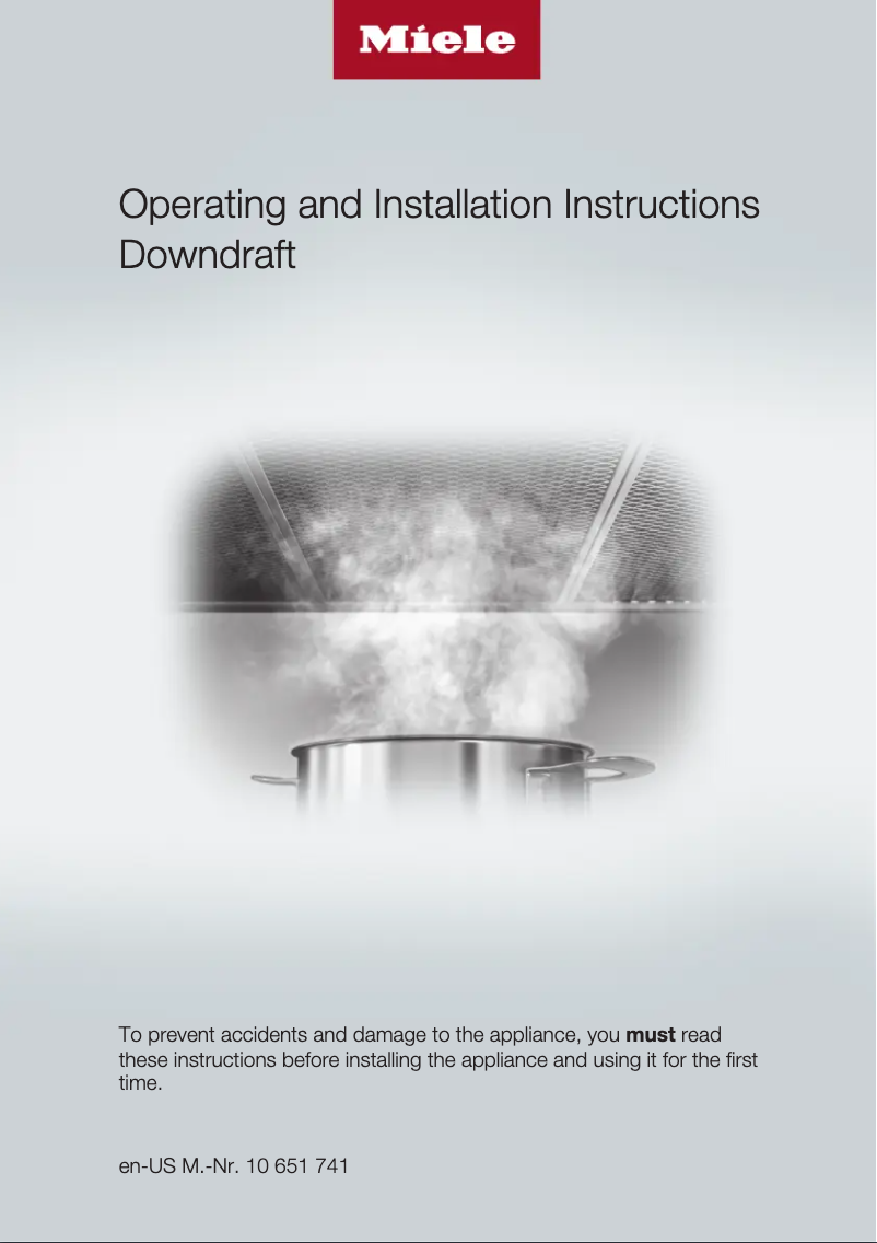 Page 1 de la notice Instructions / montage Miele DAG500