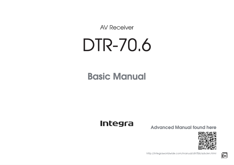Page 1 of the manual User Manual Integra DTR-70.6