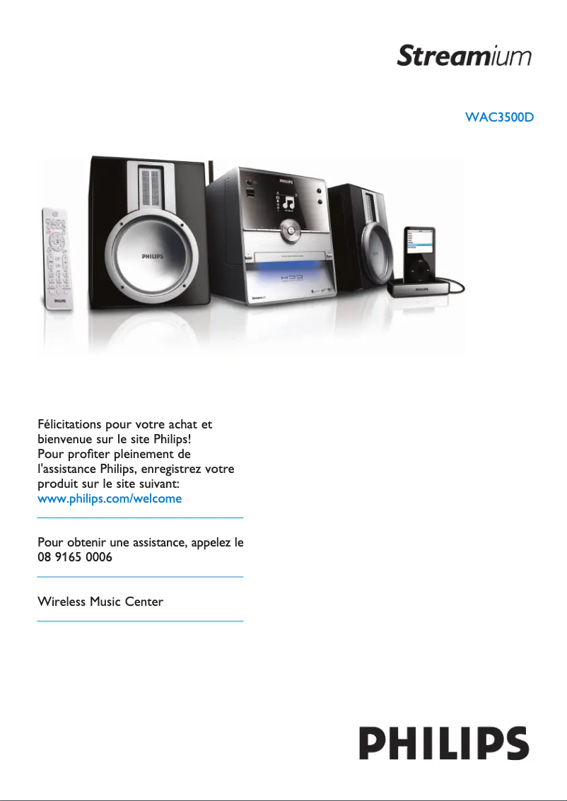Page 1 de la notice Manuel utilisateur Philips Streamium WAC3500D