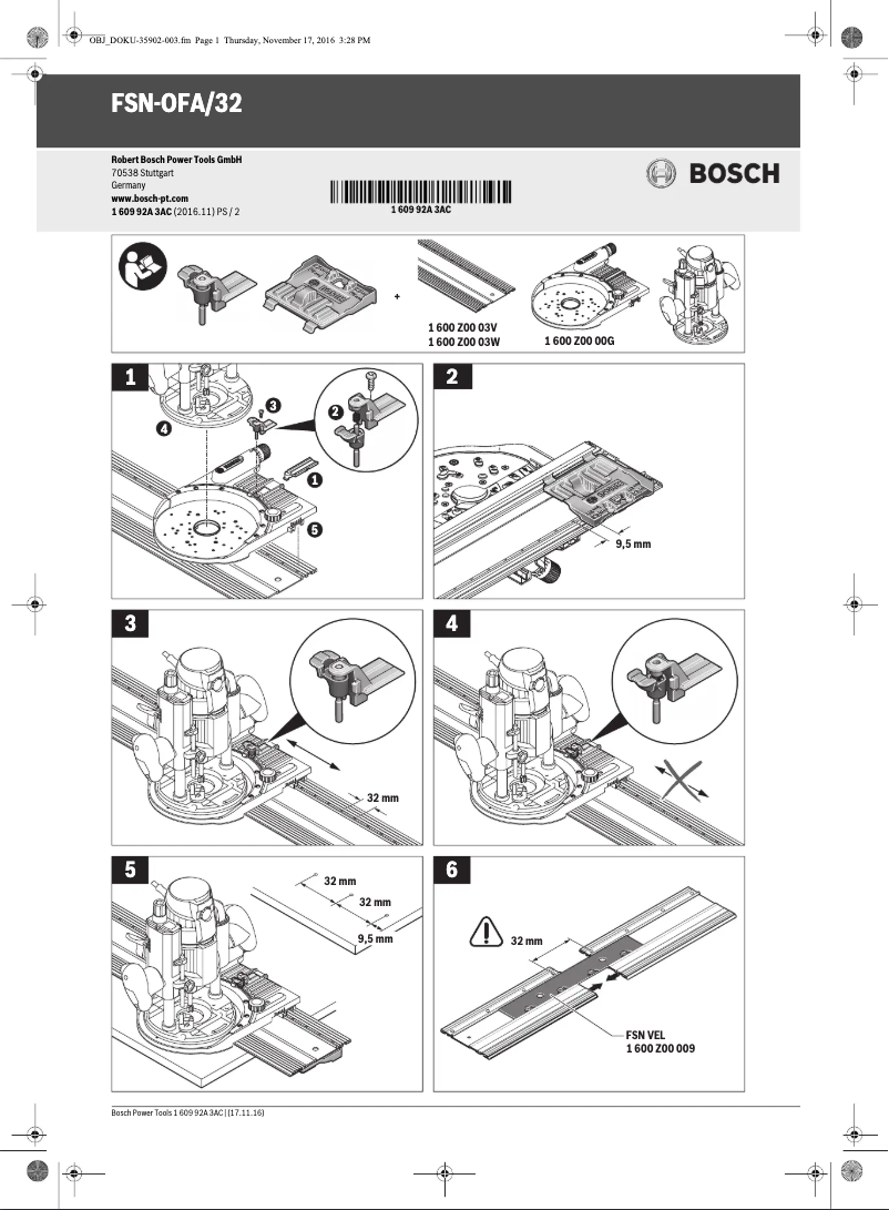 Page 1 of the manual User Manual Bosch FSN 1600 Professional