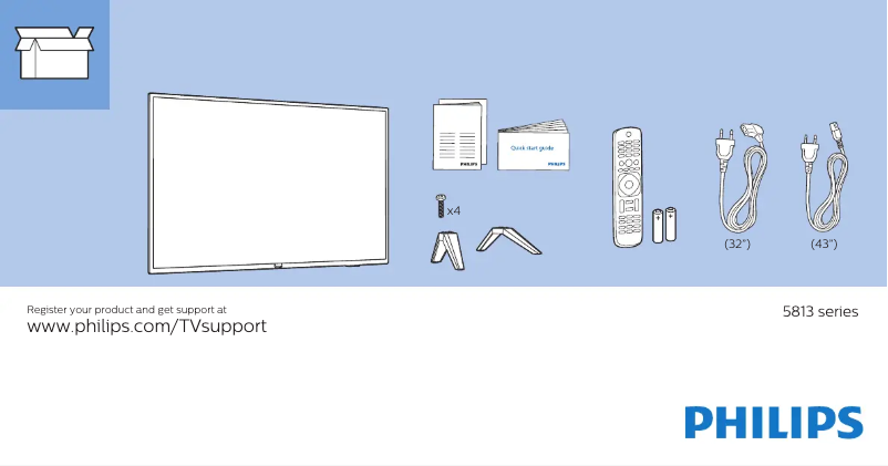Page n°1 - Guide de démarrage rapide Philips 32PHS5813