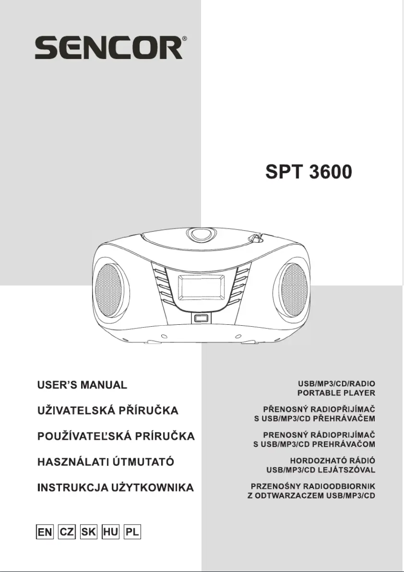 Page 1 de la notice Manuel utilisateur Sencor SPT 3600