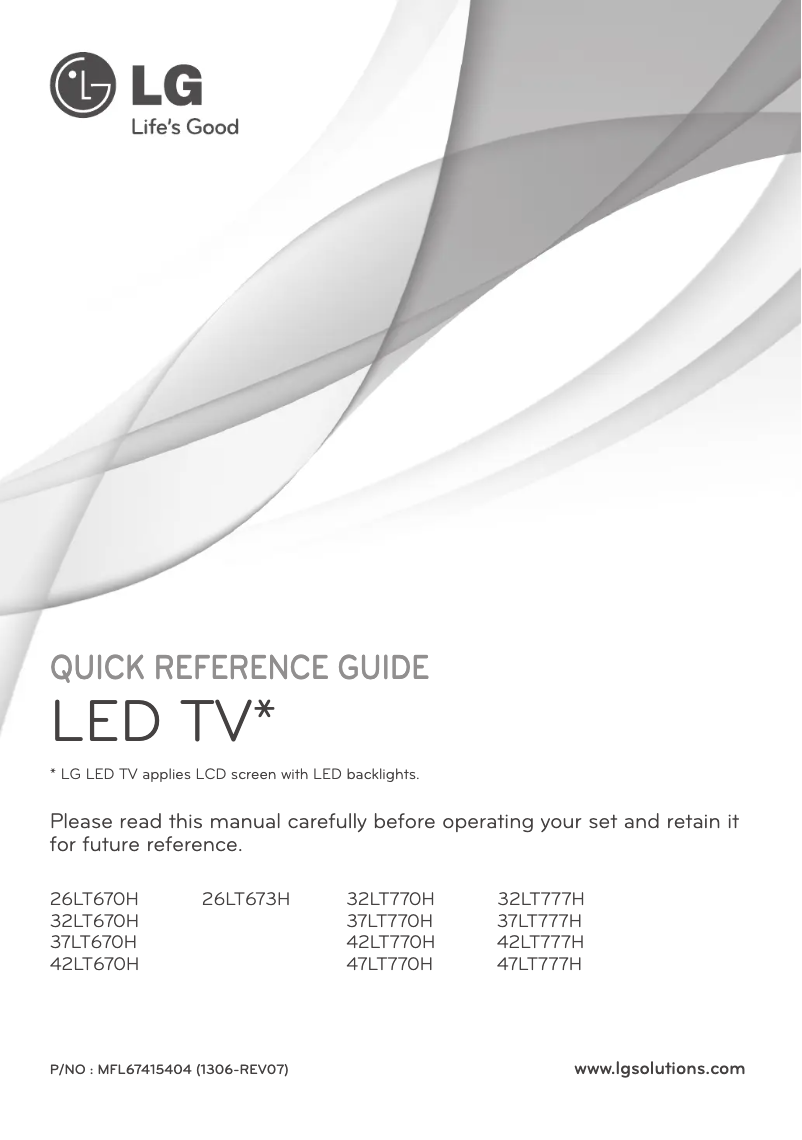 Page 1 de la notice Manuel utilisateur LG 47LT777H