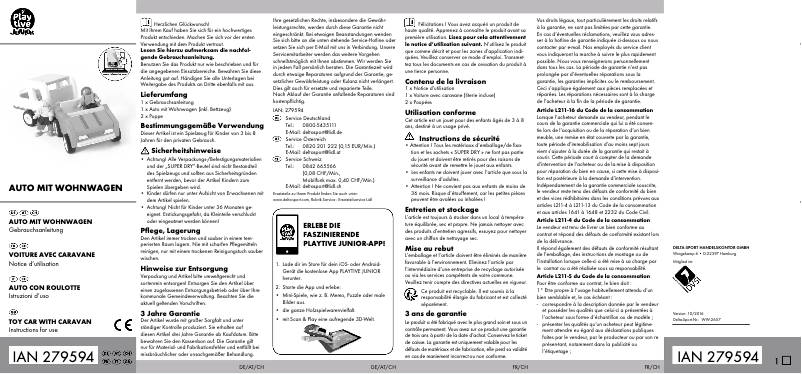 Page 1 de la notice Manuel utilisateur Playtive IAN 279594