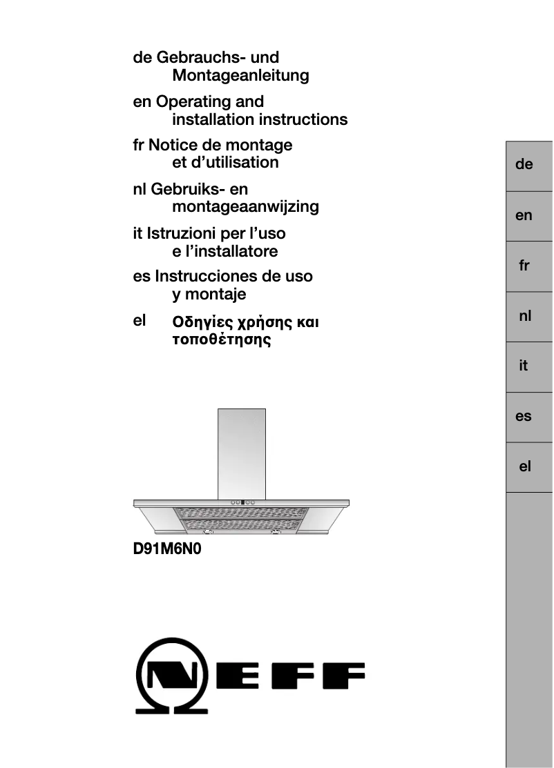 Página 1 del manual Manual de usuario Neff D91M6N0