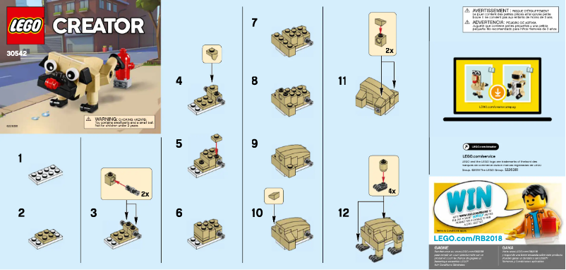 Page 1 de la notice Manuel utilisateur Lego Creator 30542