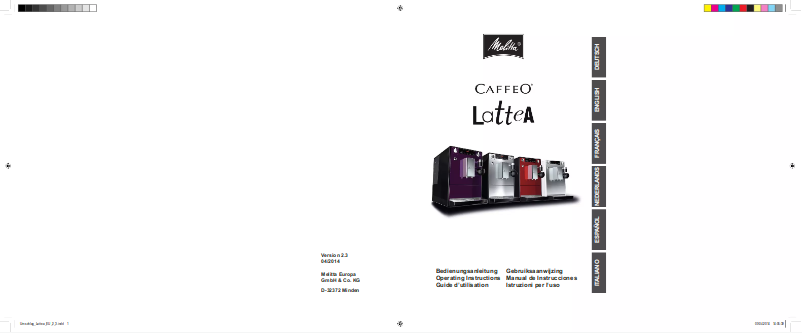 Image de la première page du manuel de l'appareil CAFFEO LATTEA