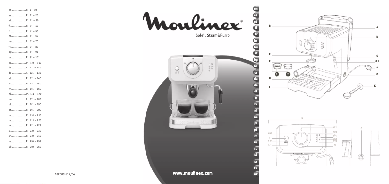 Page 1 de la notice Manuel utilisateur Moulinex Soleil Steam&Pump