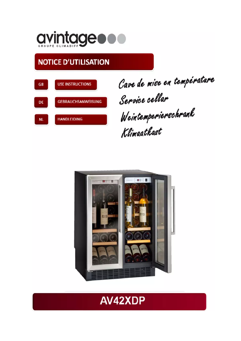 Page 1 de la notice Manuel utilisateur Climadiff AV42XDP