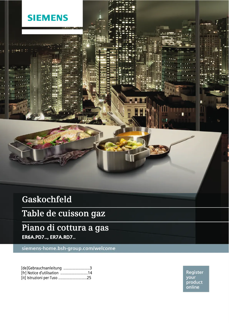 Page 1 de la notice Manuel utilisateur Siemens ER6A6PD70