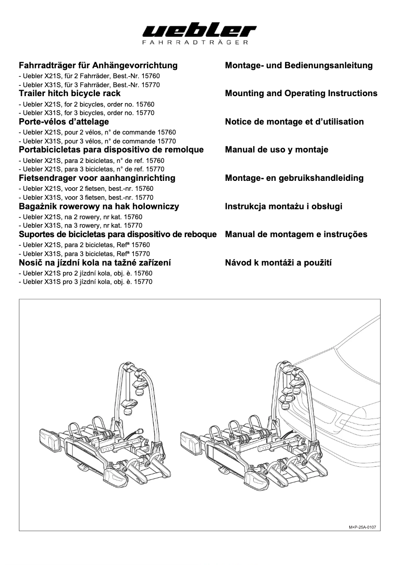 Page 1 de la notice Manuel utilisateur Uebler X31S