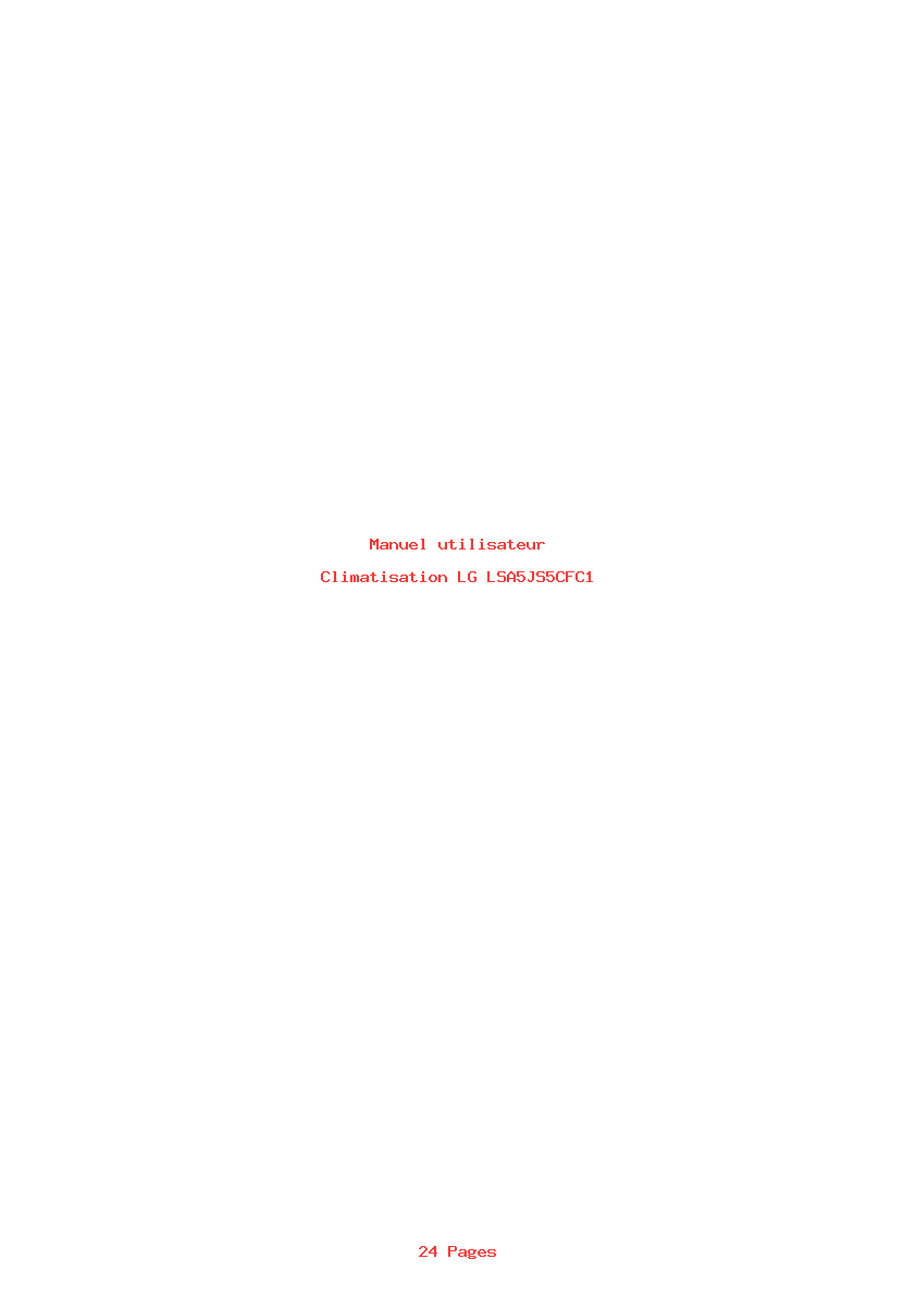 Page 1 de la notice Manuel utilisateur LG LSA5JS5CFC1