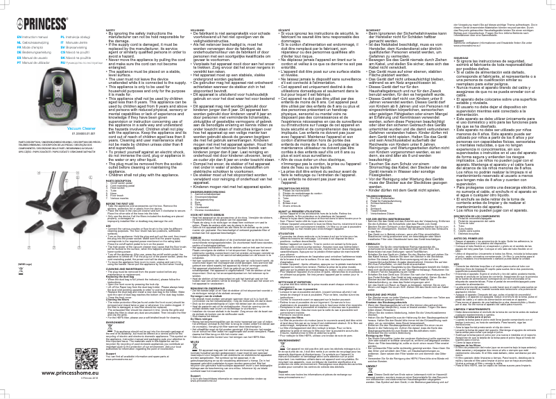 Page 1 de la notice Manuel utilisateur Princess Silence DeLuxe 335000