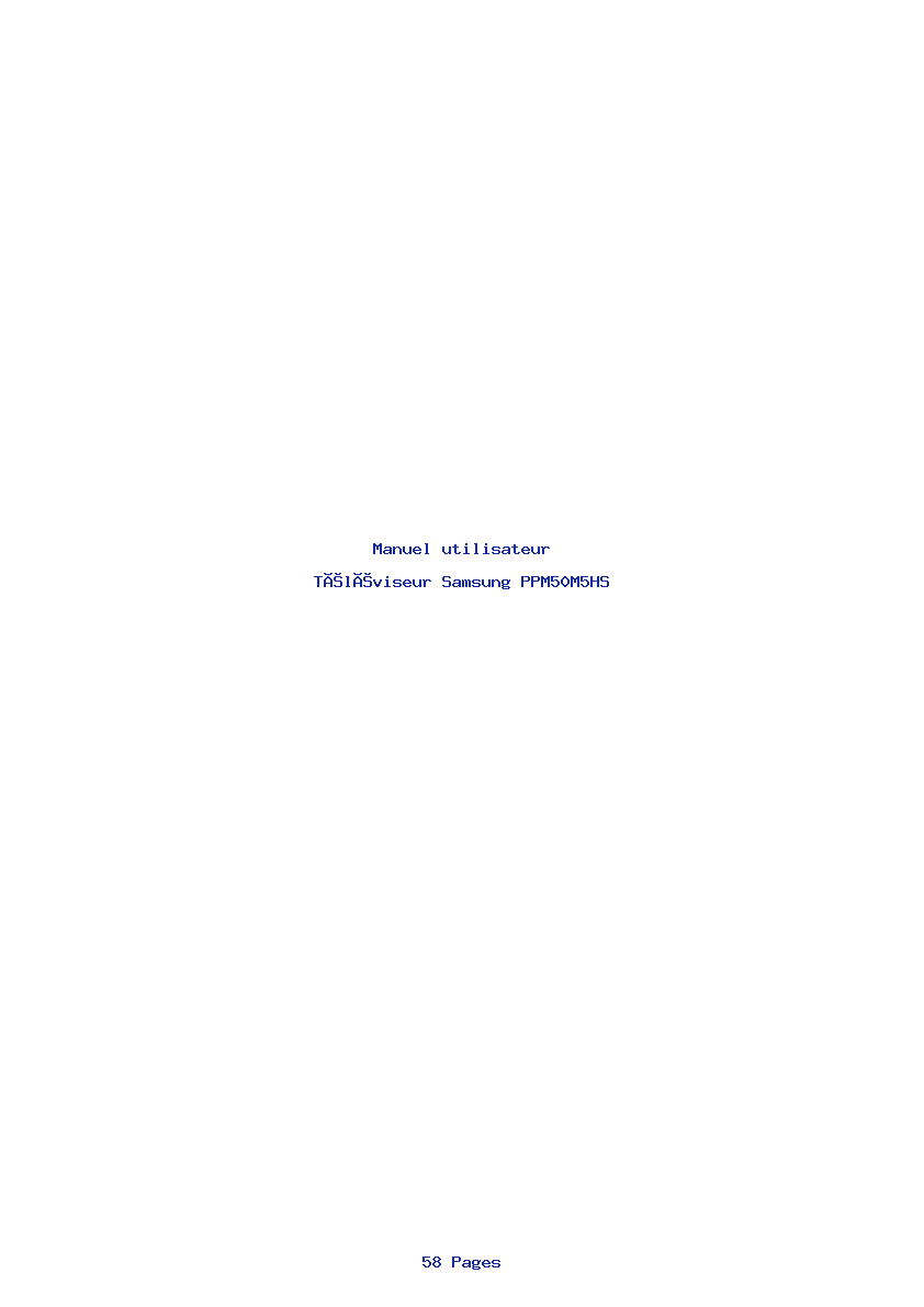 Page 1 de la notice Manuel utilisateur Samsung PPM50M5HS