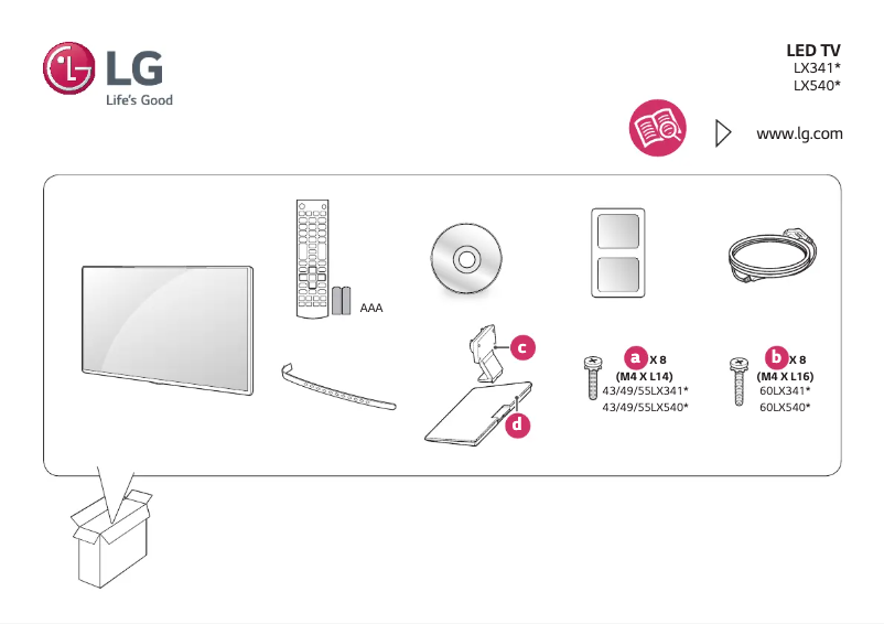 Page 1 de la notice Manuel utilisateur LG 55LX540S