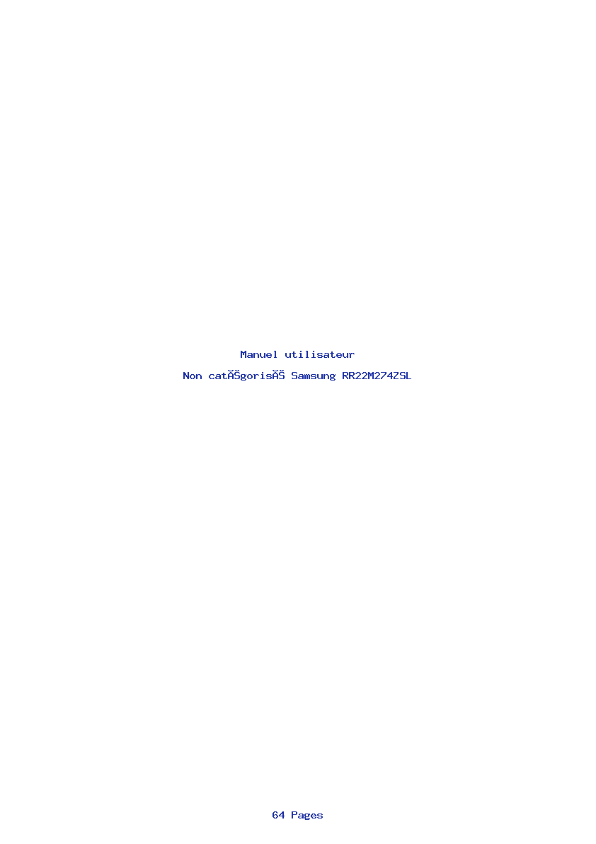Page 1 de la notice Manuel utilisateur Samsung RR22M274ZSL