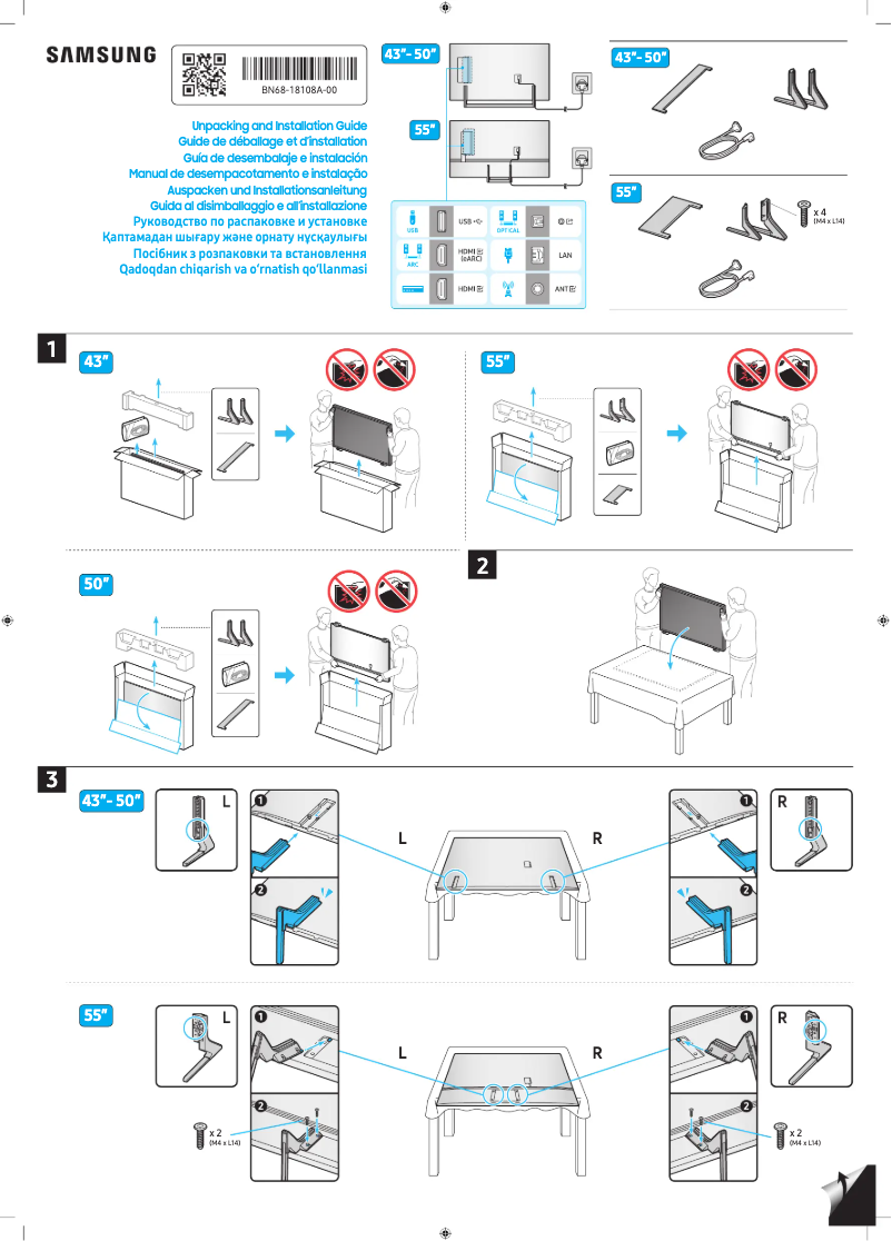 Página 1 del manual Guía de instalación Samsung GQ55Q74D