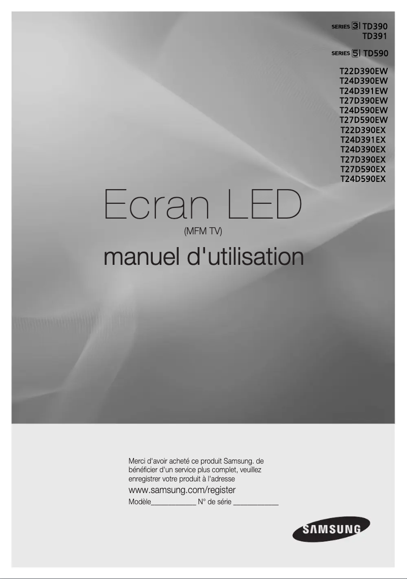 Página 1 del manual Manual de usuario Samsung SyncMaster LT24D391EW/EN