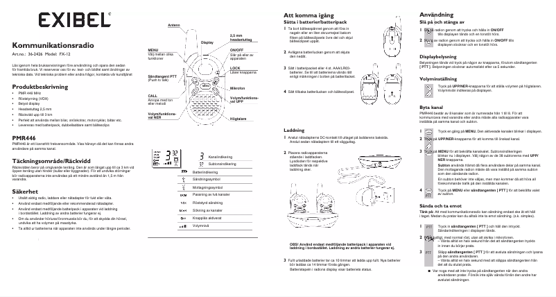 Page 1 de la notice Manuel utilisateur Exibel FX-12