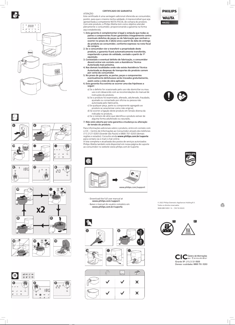 Page 1 de la notice Manuel utilisateur Philips Walita RI9252