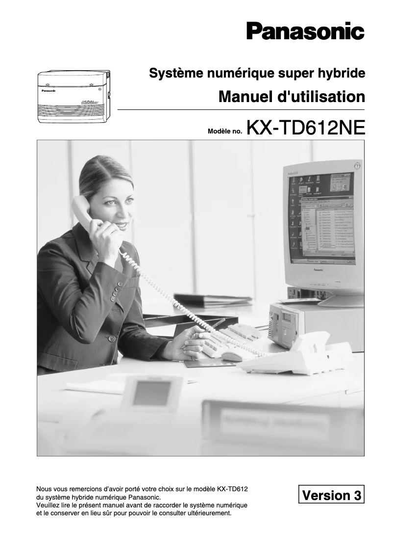 Imagen de la primera página del manual del dispositivo KX-TD612