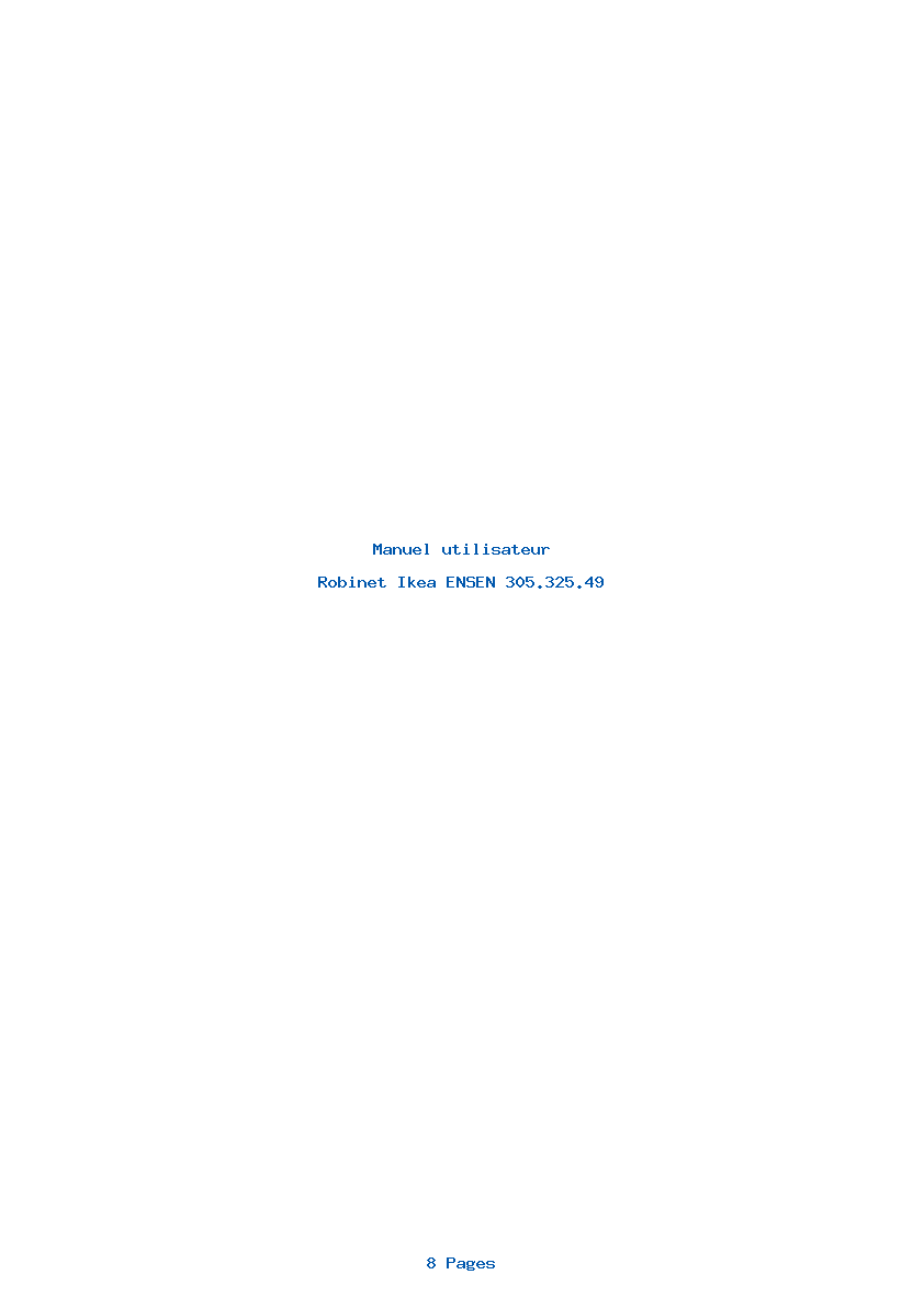 Page 1 de la notice Manuel utilisateur Ikea ENSEN 305.325.49