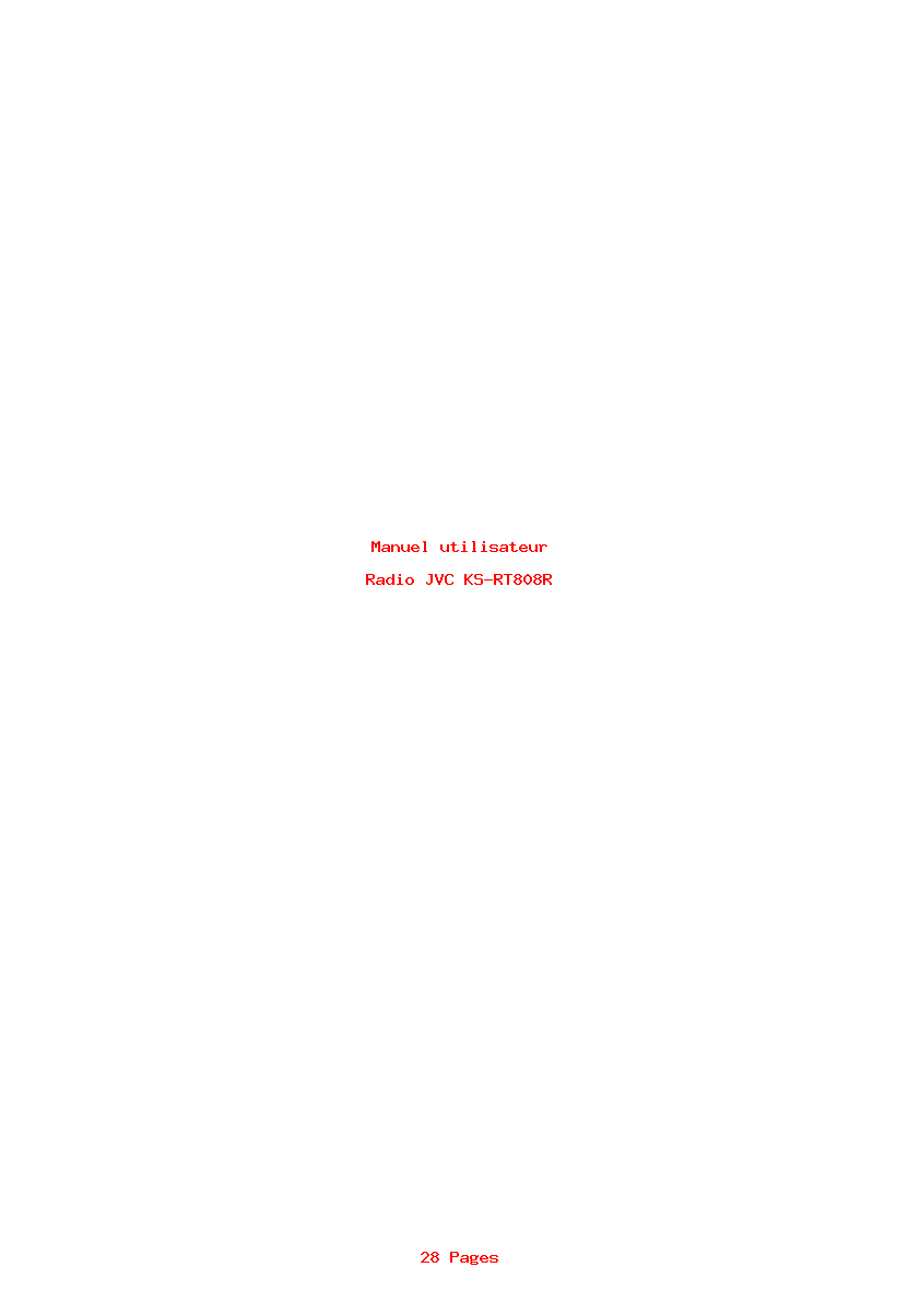 Page 1 de la notice Manuel utilisateur JVC KS-RT808R