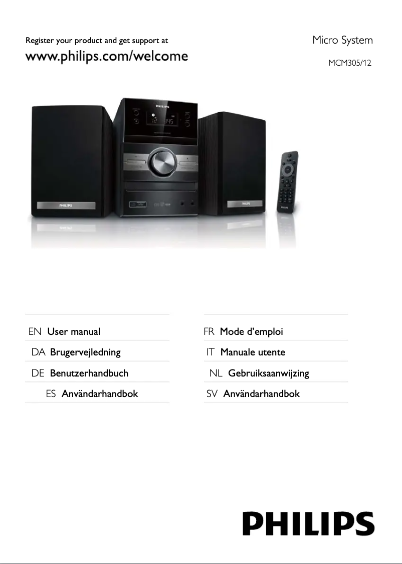 Page n°1 - Manuel utilisateur Philips MCM305