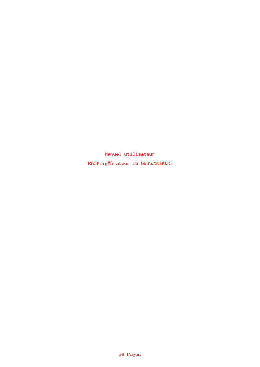 Page 1 de la notice Manuel utilisateur LG GBB539SWQZS
