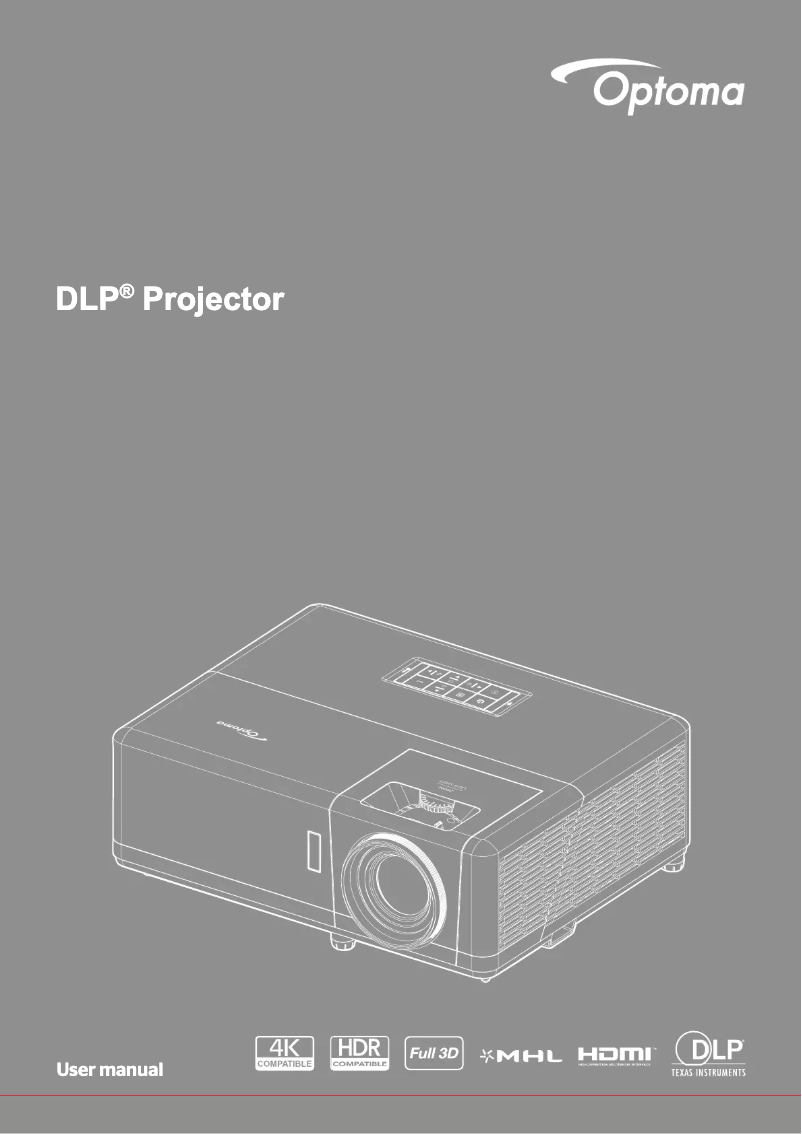 Page 1 de la notice Manuel utilisateur Optoma GT1090HDR