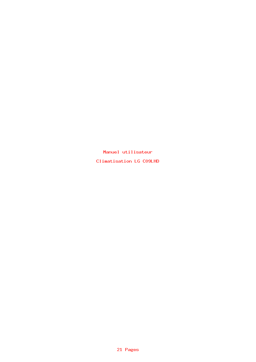 Page 1 de la notice Manuel utilisateur LG C09LHD