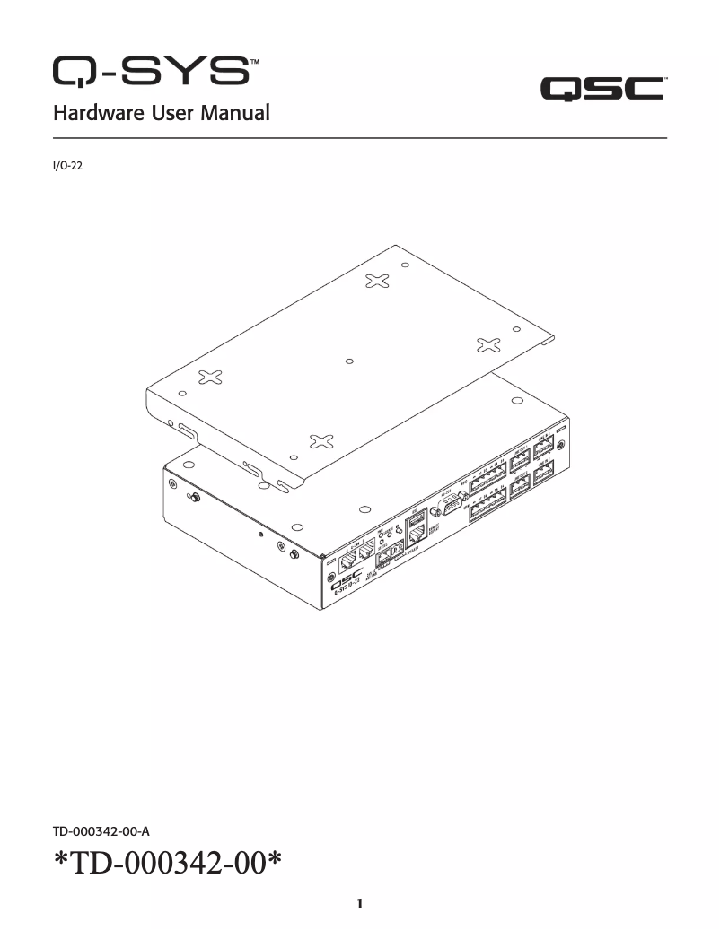 Page 1 de la notice Manuel utilisateur QSC I/O-22