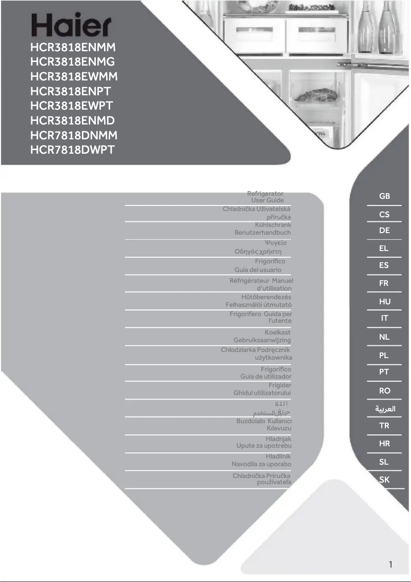 Página 1 del manual Ficha técnica Haier HCR3818ENMD