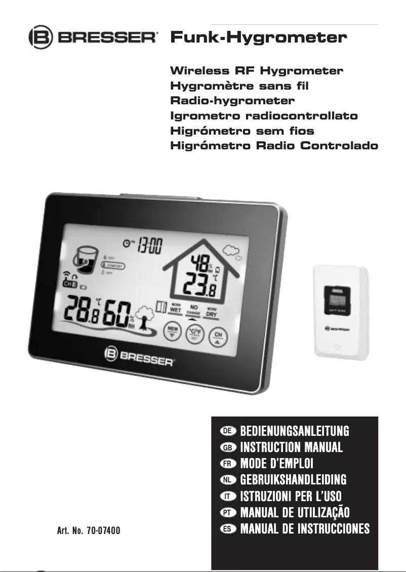 Page 1 of the manual User Manual Bresser Funk-Hygrometer