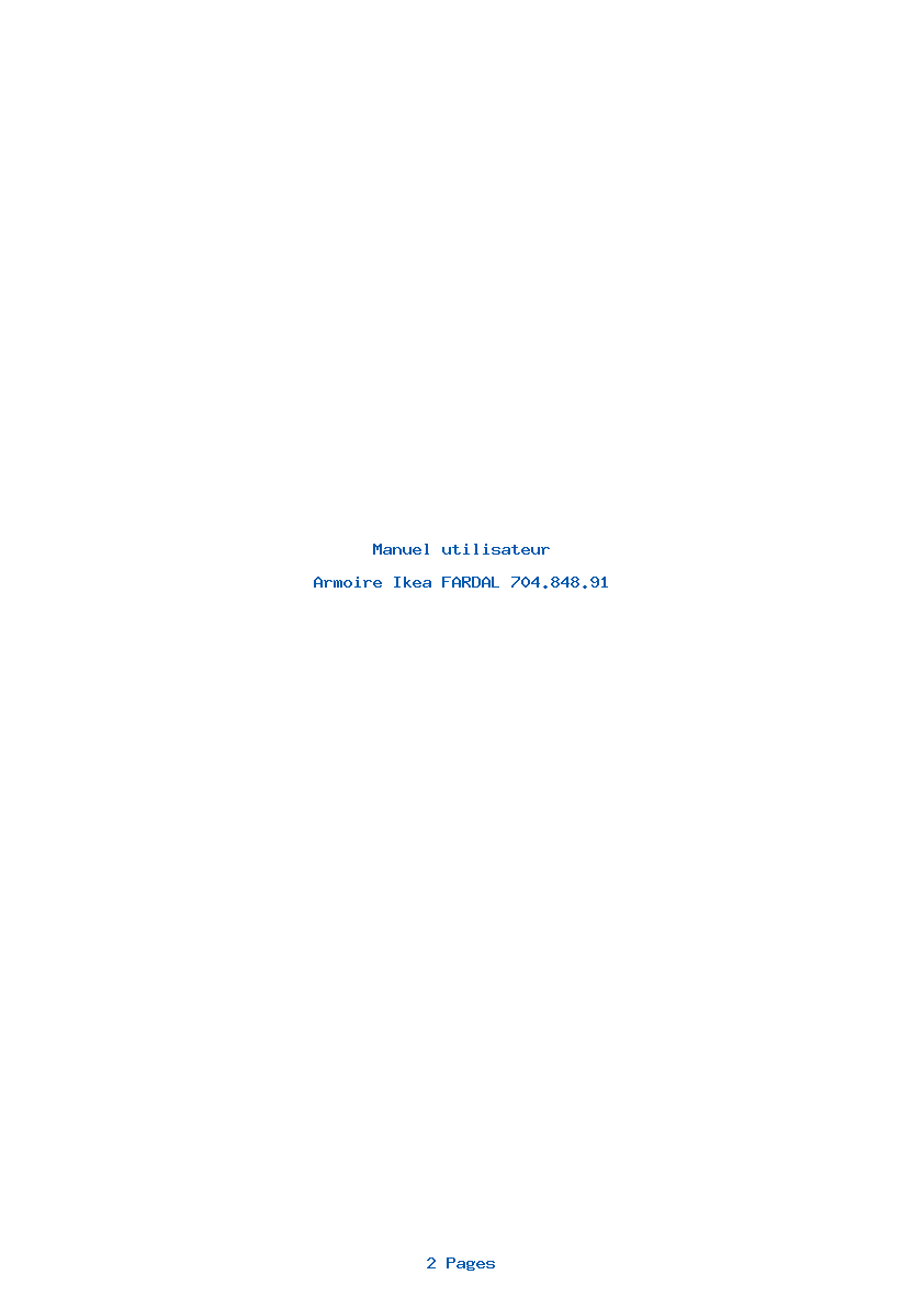 Page 1 de la notice Manuel utilisateur Ikea FARDAL 704.848.91