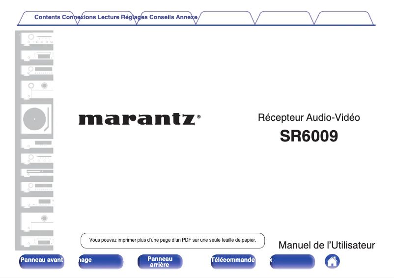 Page 1 de la notice Manuel utilisateur Marantz SR6009