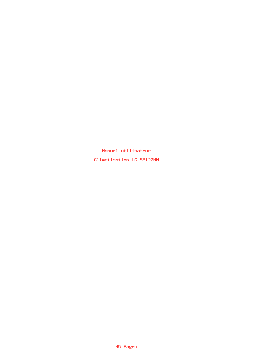 Page 1 de la notice Manuel utilisateur LG SP122HM