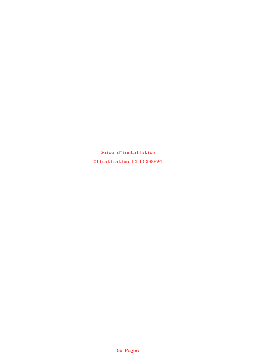 Page 1 de la notice Guide d'installation LG LC098HV4