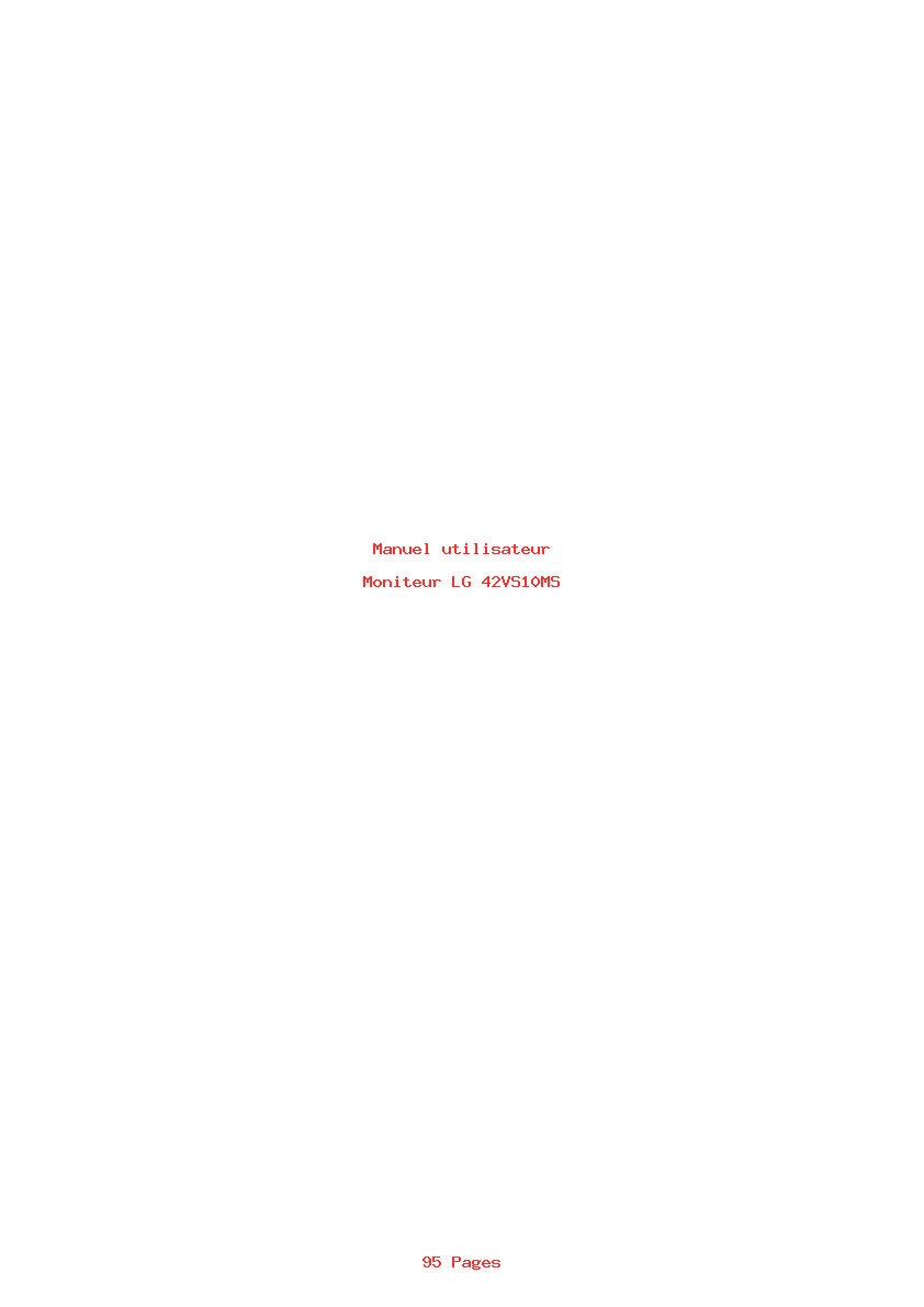 Page 1 de la notice Manuel utilisateur LG 42VS10MS