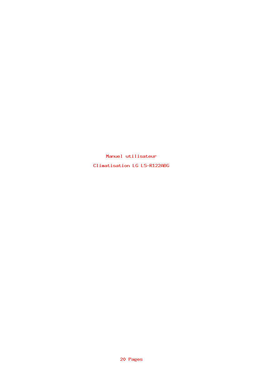 Page 1 de la notice Manuel utilisateur LG LS-R122ABG