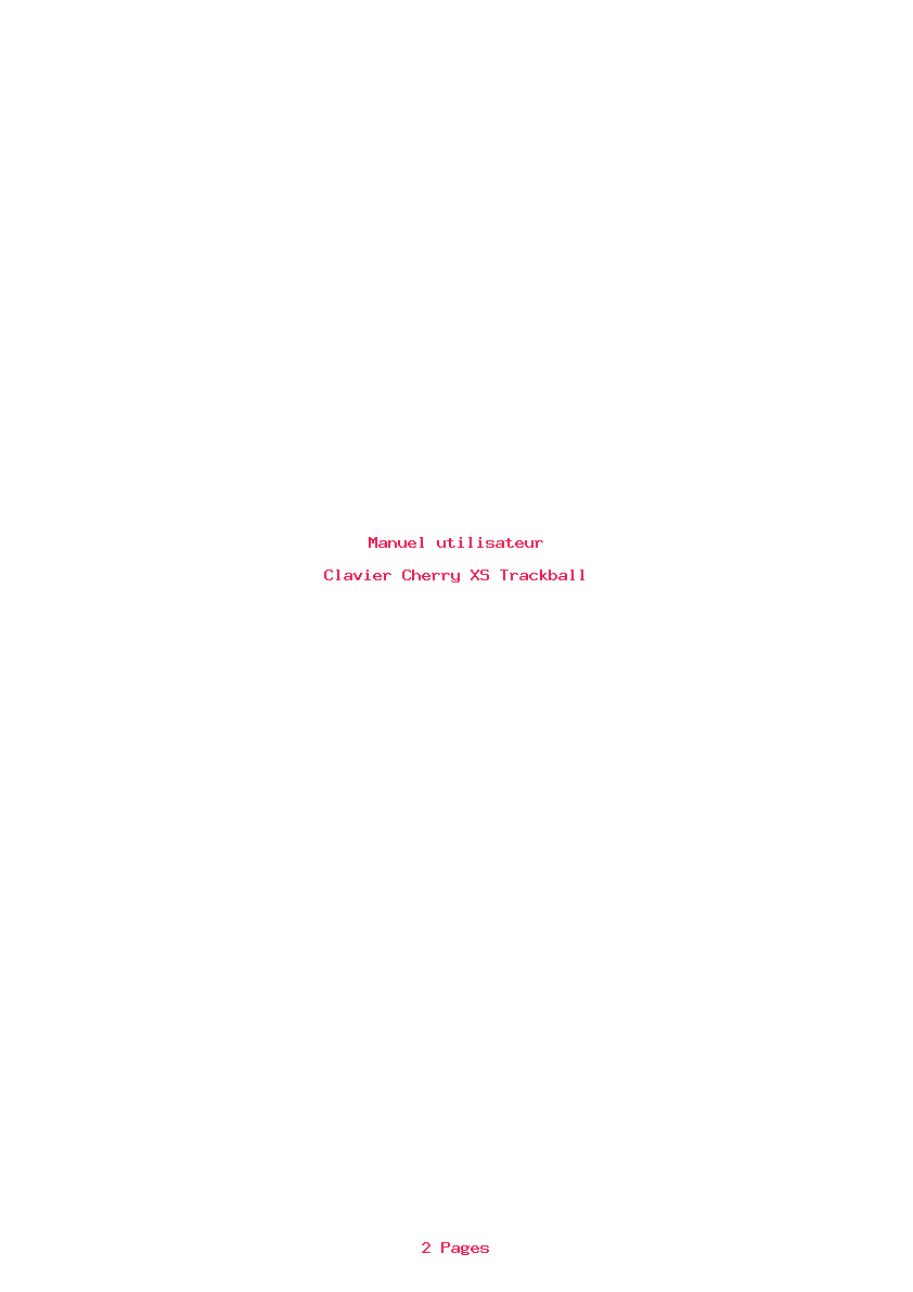 Page 1 de la notice Manuel utilisateur Cherry XS Trackball